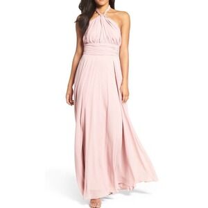 LULUS Dance of the Elements Backless Gown Maxi Dress Soft Pink Womens Size XL